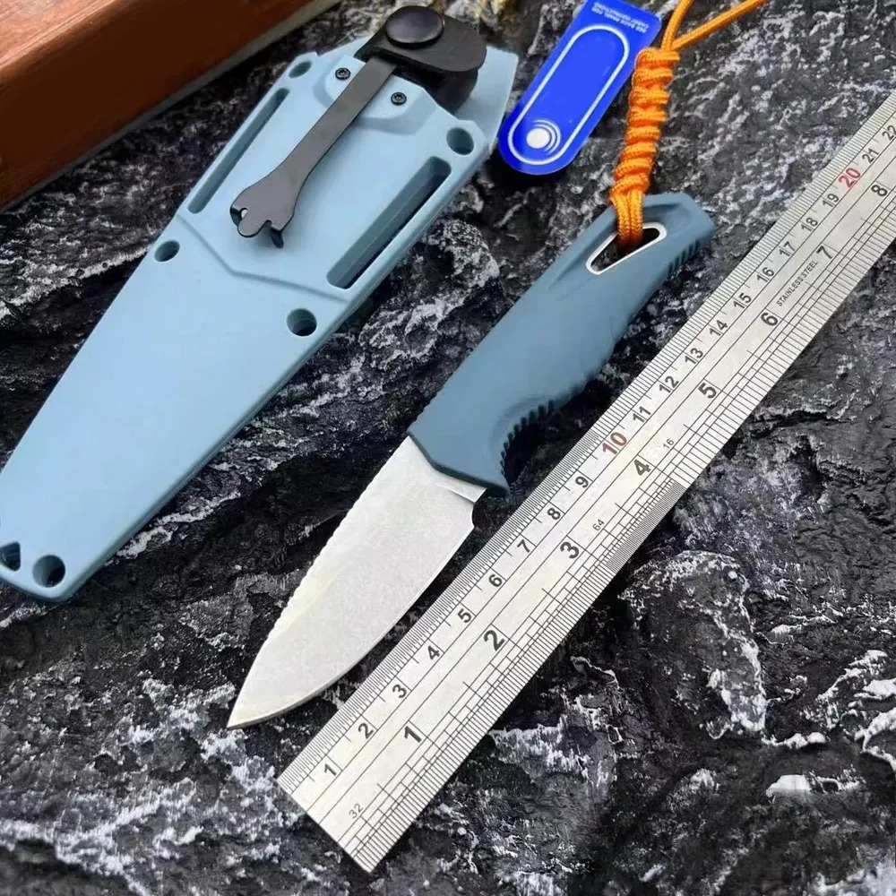 Dive Knife Titanium - 18050 固定刃ナイフ シース付き D2 ブレード、ナイロンファイバーハンドル アウトドアハイキングツール