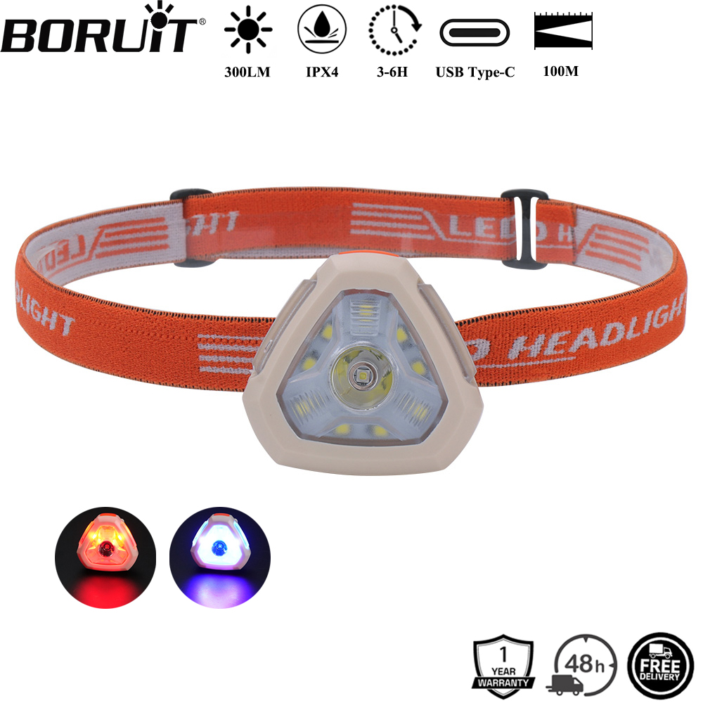 Aquatic Sports Hat - BORUiT 300LM キャップクリップ LED ヘッドランプ Type-C