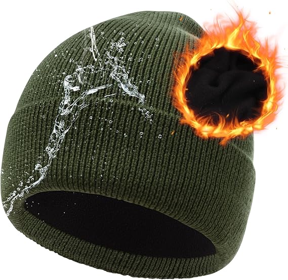 Aquatic Sports Hat - 釣り用防水ニットビーニー、釣り帽子、だらしないキャップ、柔らかい黒の帽子、冬のスキーウォーキングやランニングに最適な防風