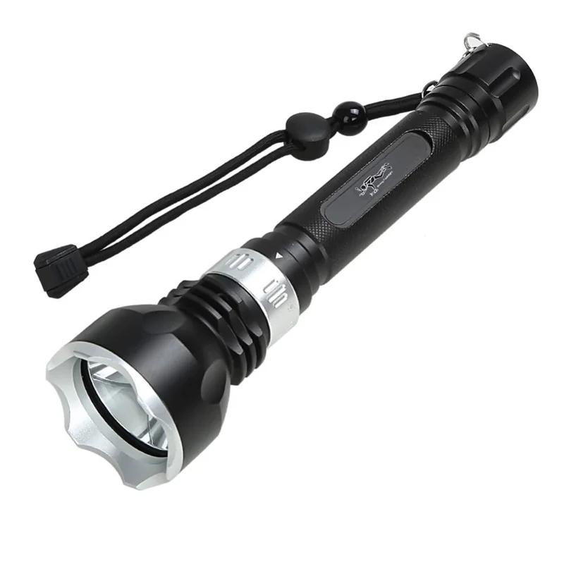 Underwater Flashlight - Lotus head-プロのダイビング懐中電灯、ポータブルスキューバダイビングトーチ、水中、200m、ipx8、18650、クリー、L2、t6