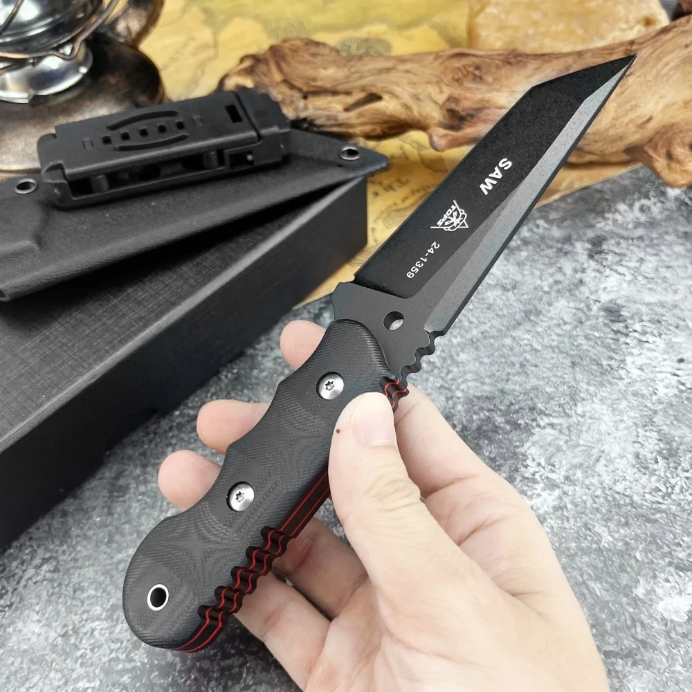 Dive Knife Titanium - トップナイフサバイバル固定刃ナイフシース付き 8Cr13Mov 刃ポータブルキャンプ戦術 EDC ツール