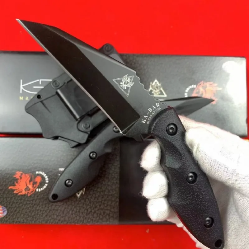Dive Knife Titanium - TDIHinderer 防止固定バルデナイフシース付き 1095 高炭素鋼ブレード屋外キャンプナイフサバイバルツール