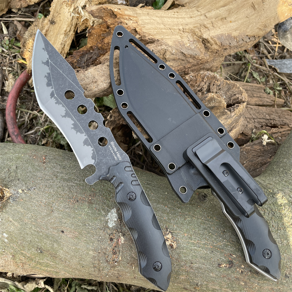 Dive Knife Titanium - フルタング高品質ATS-34ブレードポケットナイフ、荒野キャンプツール、日常EDC、アウトドアサバイバルナイフ