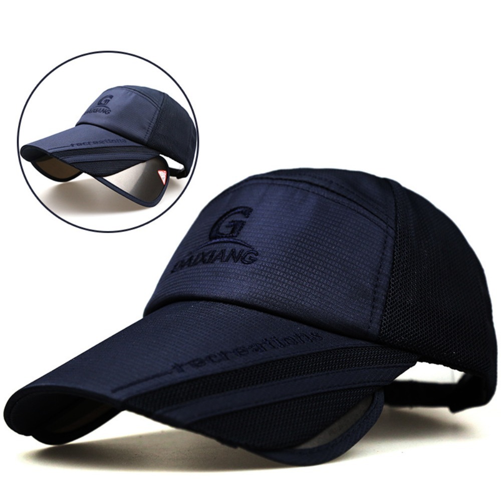 Aquatic Sports Hat - メッシュ通気性伸縮性ワイドブリムハット UVカット防水ロングバイザーベースボールキャップ速乾性軽量