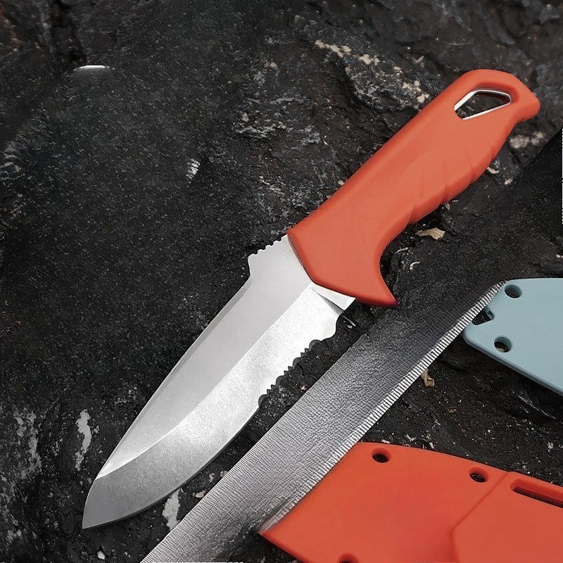多色アウトドアキャンプハイキングストレートナイフ耐久性のある - Dive Knife Titanium のレビューと価格