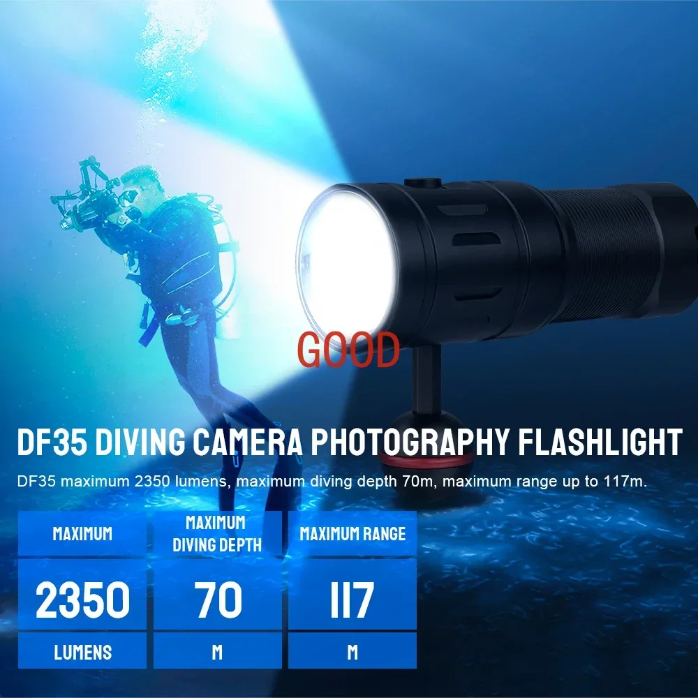Trustfire DF35 ダイビング懐中電灯 2350  - Underwater Flashlight のレビューと価格