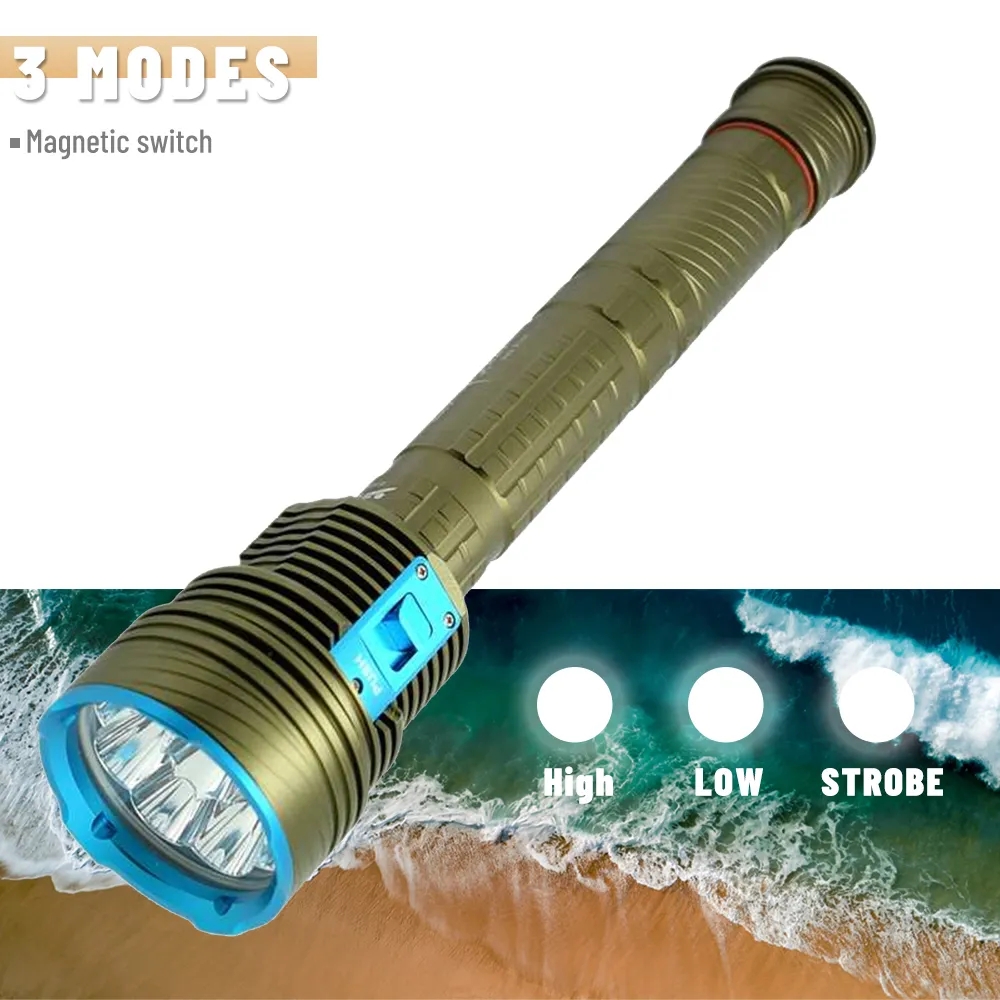 ダイビング懐中電灯 9 個 LED ホワイト/イエローライト - Underwater Flashlight のレビューと価格