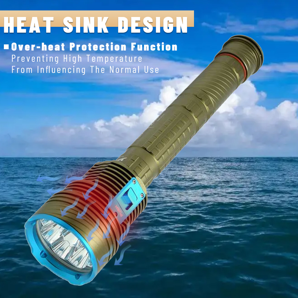 ダイビング懐中電灯 9 個 LED ホワイト/イエローライト - Underwater Flashlight のレビューと価格