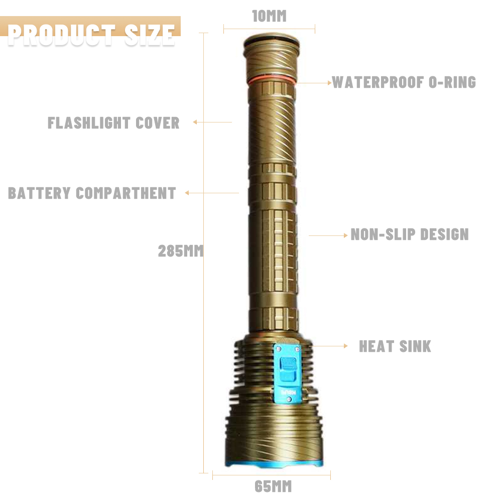 ダイビング懐中電灯 9 個 LED ホワイト/イエローライト - Underwater Flashlight のレビューと価格