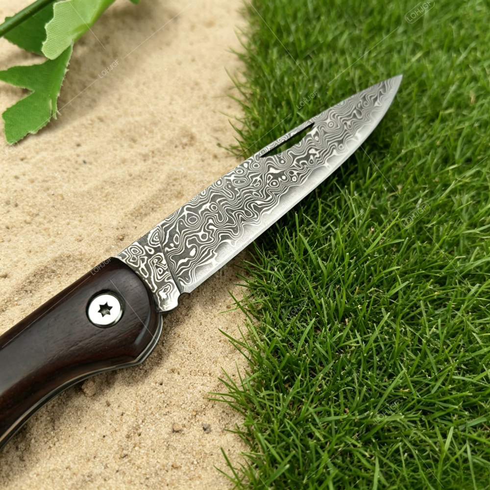 ダマスカスミニフルーツ折りたたみナイフ多機能アウトドアハイキ - Dive Knife Titanium のレビューと価格