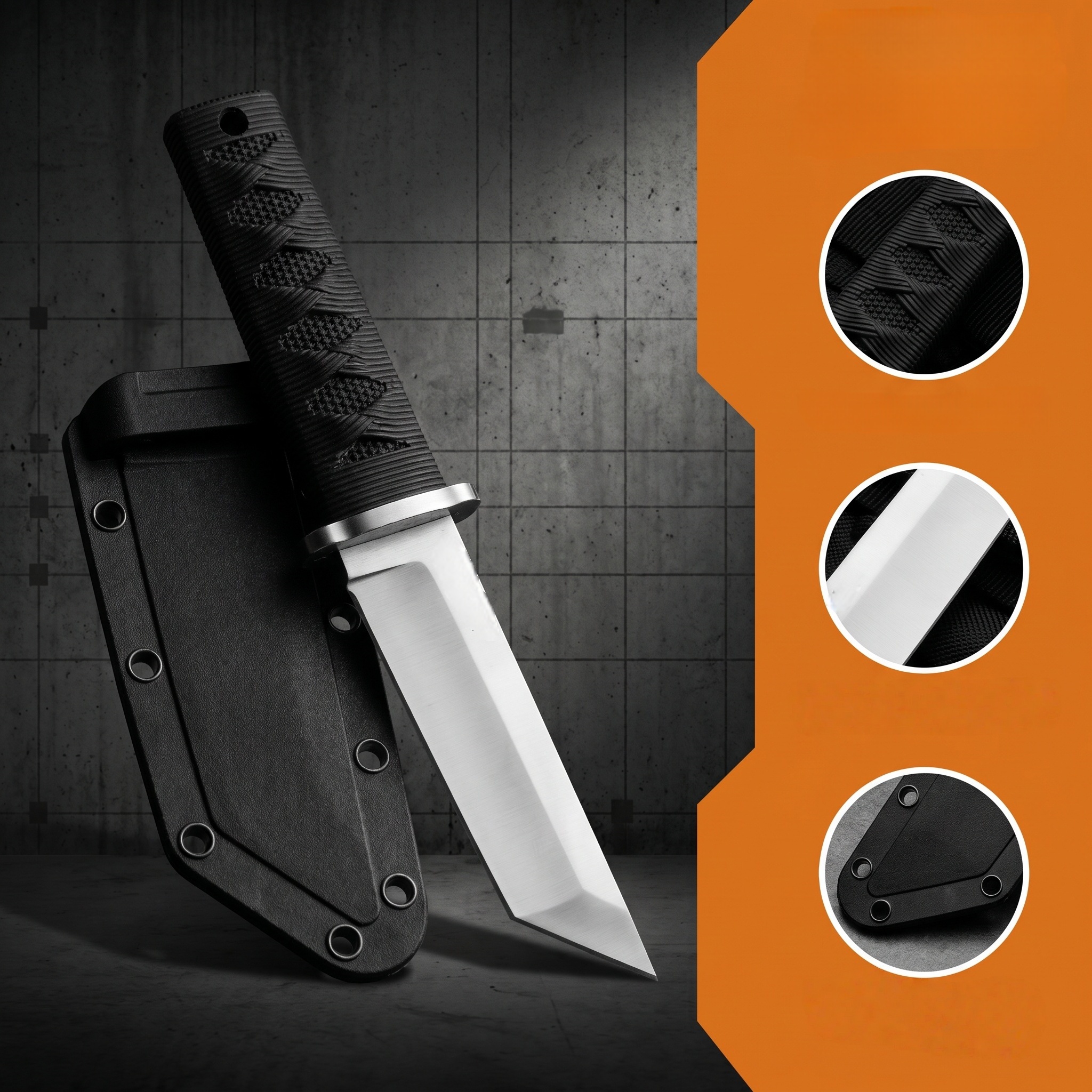 ポータブルストレージアウトドアナイフ、絶妙なシース保護機能付 - Dive Knife Titanium のレビューと価格