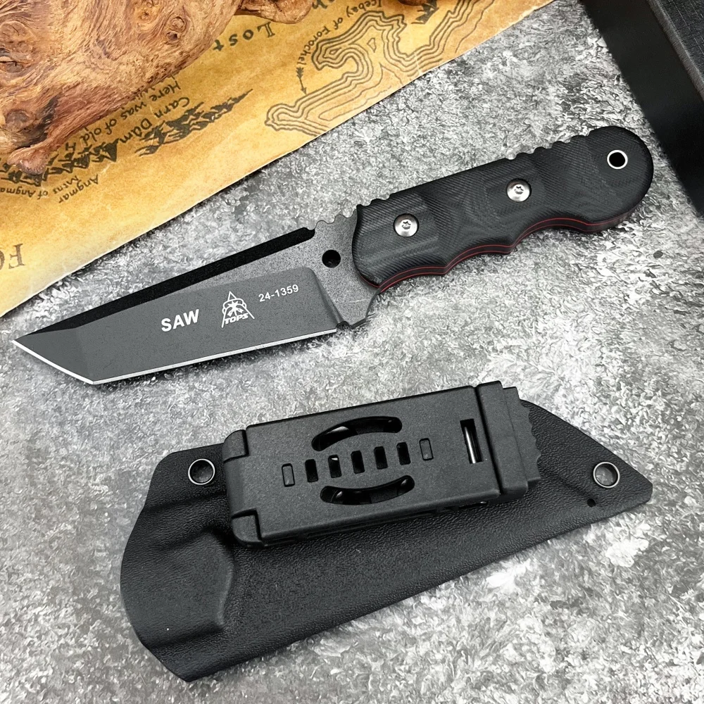 トップナイフサバイバル固定刃ナイフシース付き 8Cr13Mo - Dive Knife Titanium のレビューと価格