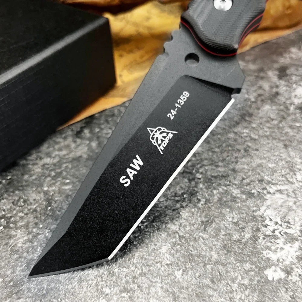 トップナイフサバイバル固定刃ナイフシース付き 8Cr13Mo - Dive Knife Titanium のレビューと価格