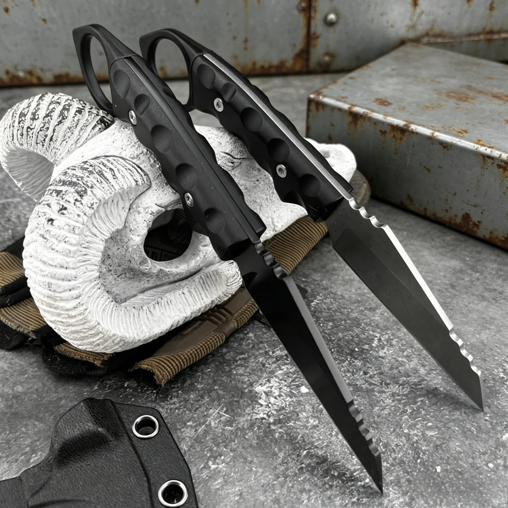 高硬度 EDC アウトドア固定ナイフ 7Cr13Mov ブレ - Dive Knife Titanium のレビューと価格
