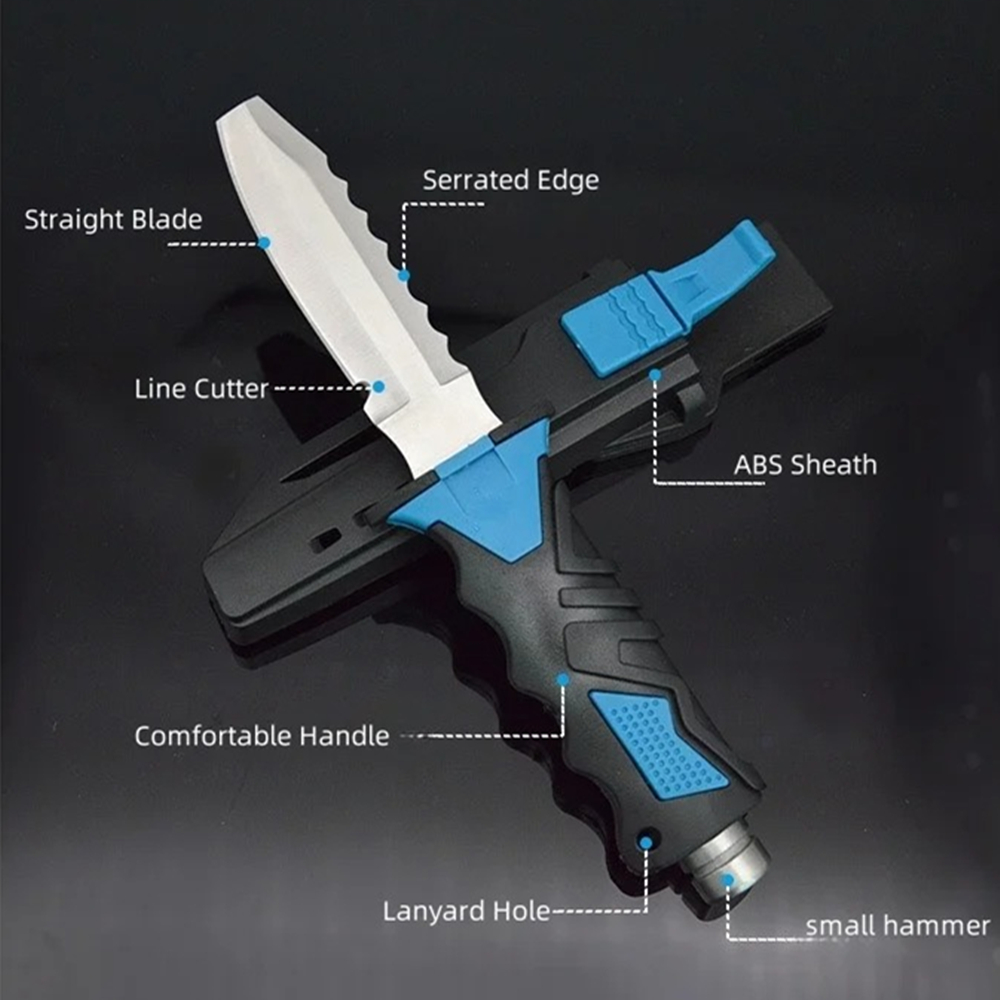 3種類の消防隊救助用ダイビングナイフ、ガラス割り棒付きレッグ - Dive Knife Titanium のレビューと価格