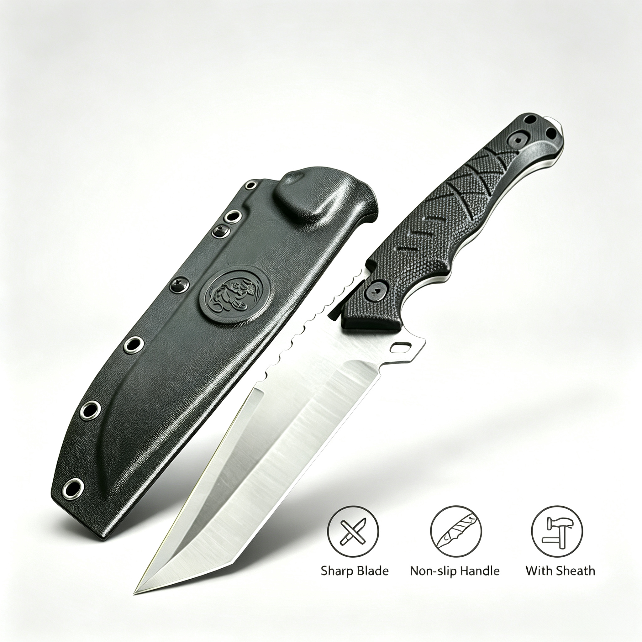高硬度フルタング固定刃ナイフ、キャリーシース付き、アウトドア - Dive Knife Titanium のレビューと価格