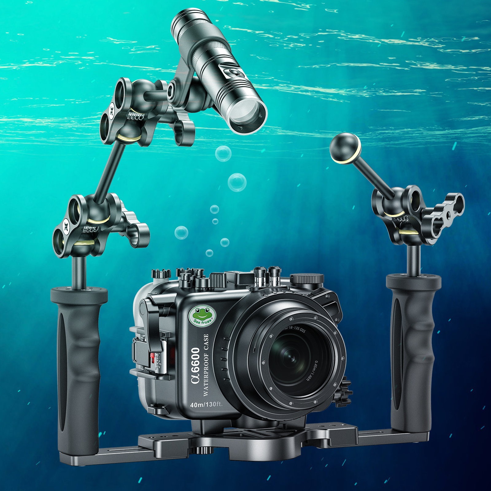 Seafrogs 3.5 ''-16'' ダブルボールアーム - Underwater Flashlight のレビューと価格