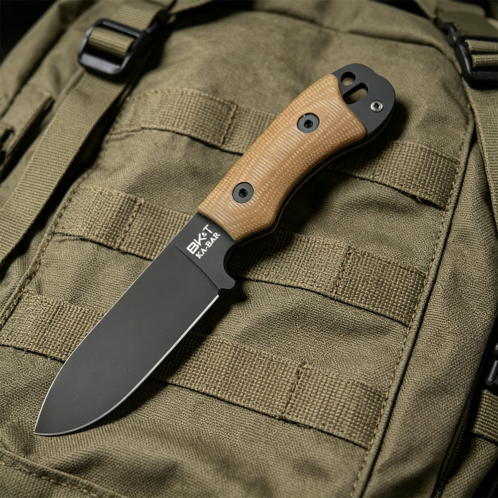 BK11固定刃ナイフ、滑り止めフラックスハンドル、高硬度D2 - Dive Knife Titanium のレビューと価格