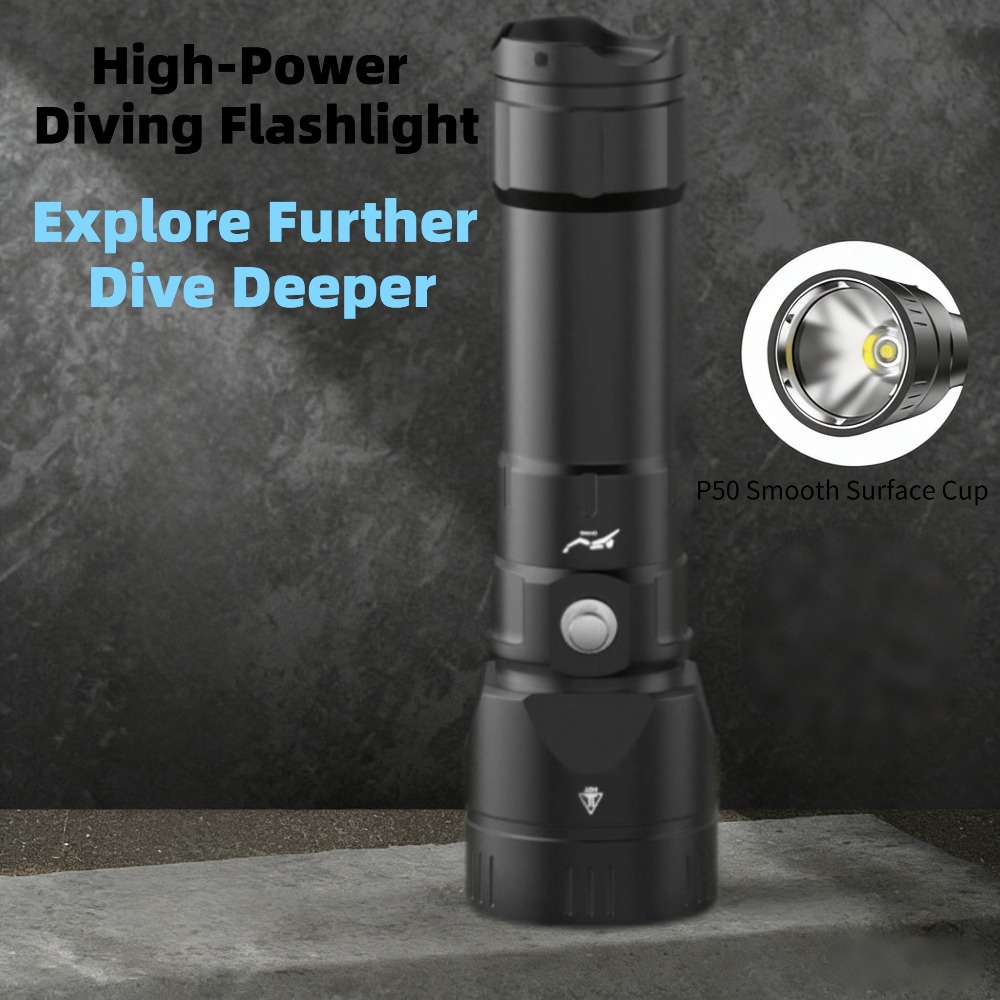 強力なダイビング懐中電灯、防水スキューバダイビングライト、充 - Underwater Flashlight のレビューと価格