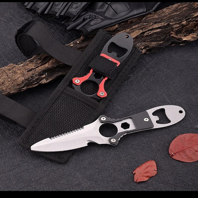ステンレス鋼多機能ナイフダイビングツール水難救助ロープカッタ - Dive Knife Titanium のレビューと価格