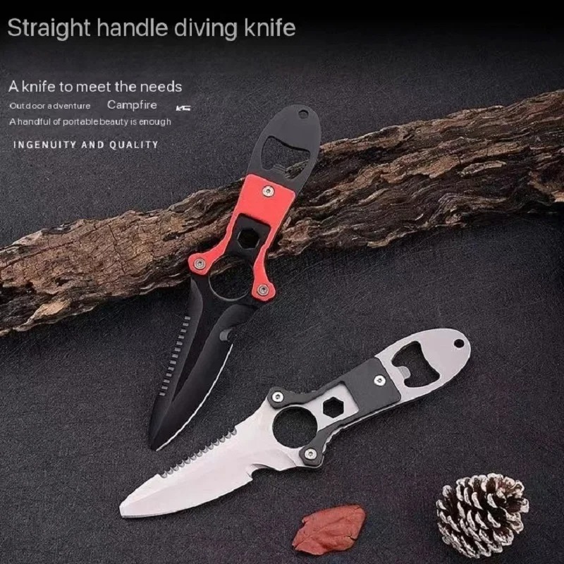 ステンレス鋼多機能ナイフダイビングツール水難救助ロープカッタ - Dive Knife Titanium のレビューと価格